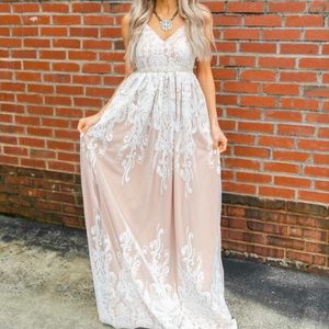 Southern Fried Chics Lace Overlay maxi dress